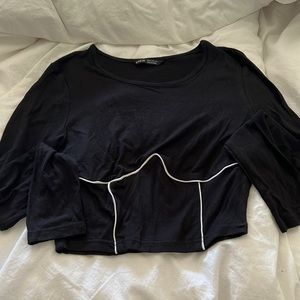corset long sleeve crop top